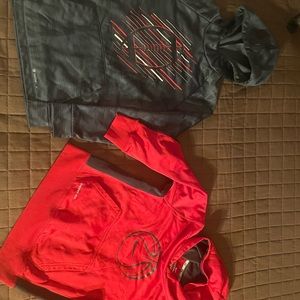 Intact. Nice sweatshirts, dry fit like new.